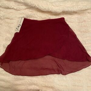 Wear Moi Burgundy Mesh Ballet Skirt